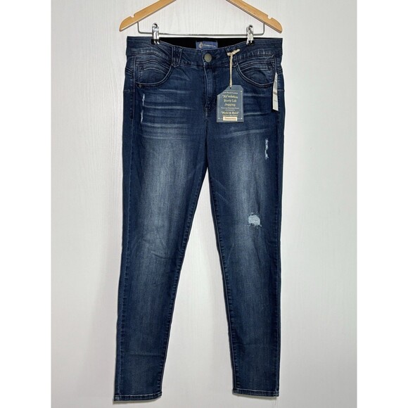 Democracy Jeans Womens 12 Blue Jeggings Ab Technology Booty Lift Stretch New - Picture 1 of 12